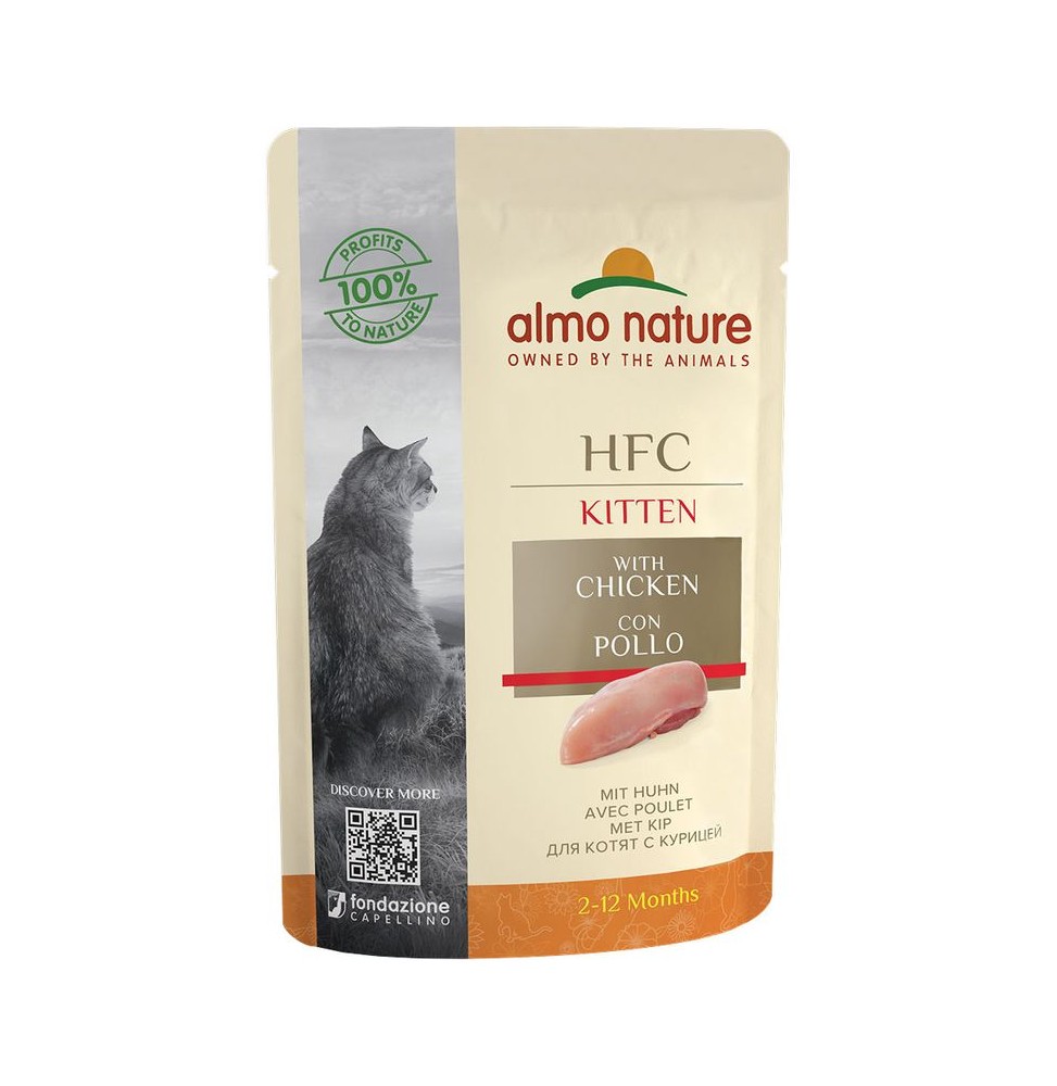 Almo Nature HFC Kitten con Pollo 24 x 55 g Alimento umido per gatti